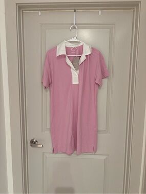 Everlane Pink Polo Dress with White Collar Organic Cotton NWT size M